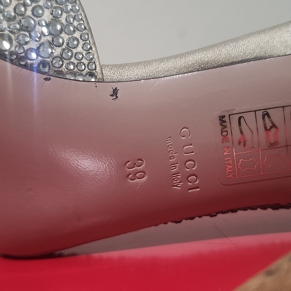 GUCCI Swarovski Crystals Strass d'Orsay Almond Pointy Toes Heels 39 - Picture 7 of 7